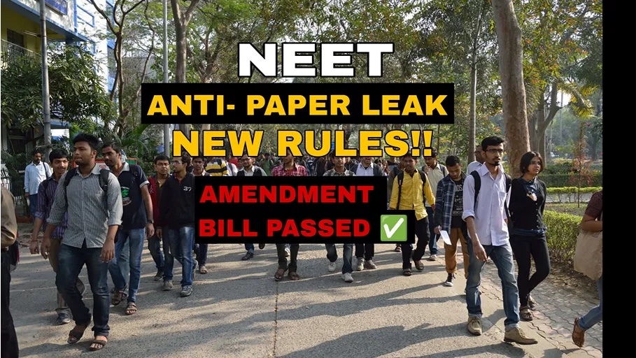 Anti Paper Leak Bill 2026 introduces new NEET exam security rules after paper leak controversy