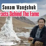 Sonam Wangchuk beside an Ice Stupa in Ladakh, illustrating the Sonam Wangchuk Reality through his climate innovation, education reform, and public influence.