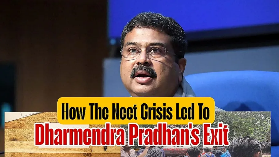 Dharmendra Pradhan addresses a press conference as the NEET controversy intensifies, leading to the Dharmendra Pradhan Resignation and nationwide student protests.