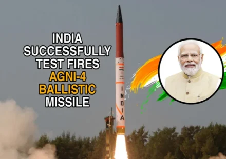 Agni-4 ballistic missile successfully test fired by India showcasing missile launch and defence capability