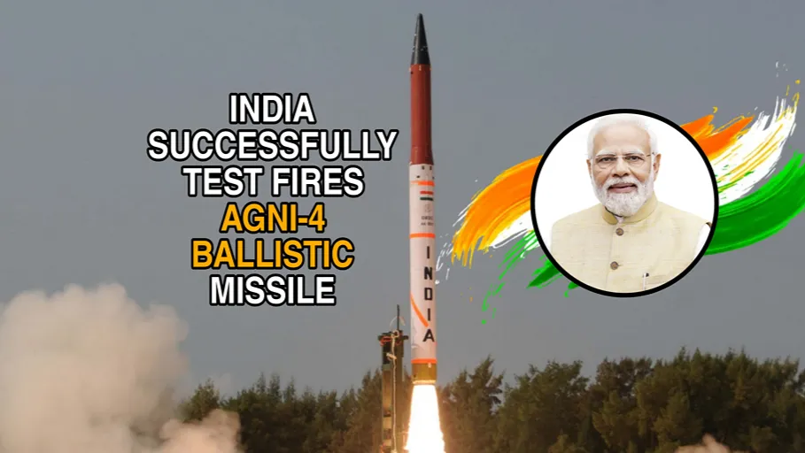 Agni-4 ballistic missile successfully test fired by India showcasing missile launch and defence capability