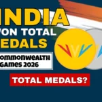 Commonwealth Games 2026 Results showing India's total medal tally with gold, silver, and bronze medals at Glasgow 2026