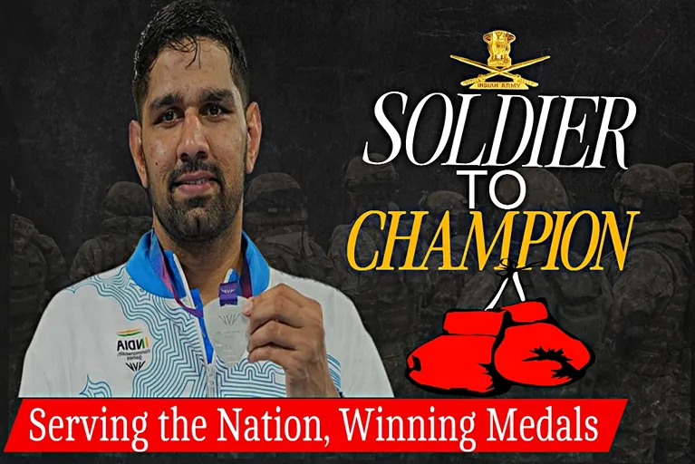 Narender Berwal displays his Commonwealth Games 2026 silver medal, highlighting his journey from Indian Army soldier to India's leading heavyweight boxer.