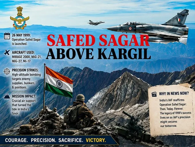 Safed Sagar Operation over Kargil showing Indian Air Force aircraft and soldiers