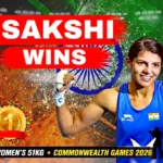 Sakshi Chaudhary celebrates after winning the women's 51kg boxing gold medal for India at the Commonwealth Games 2026 in Glasgow.