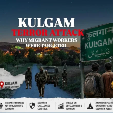 Kulgam Terror Attack in Jammu and Kashmir showing security forces response after terrorists targeted migrant workers