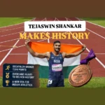 Tejaswin Shankar Commonwealth Games bronze medal celebration after becoming India's first men's decathlon medallist at the 2026 Commonwealth Games.