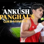 Ankush Panghal CWG 2026 gold medal celebration after winning Commonwealth Games boxing title for India