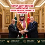 Mecca Agreement between Saudi Arabia, Turkey and Pakistan featuring leaders during a trilateral defence meeting