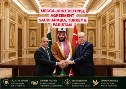 Mecca Agreement between Saudi Arabia, Turkey and Pakistan featuring leaders during a trilateral defence meeting