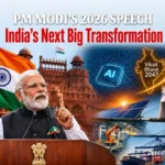 PM Modi’s 2026 Speech highlighting India’s transformation, AI, energy, manufacturing and Viksit Bharat 2047