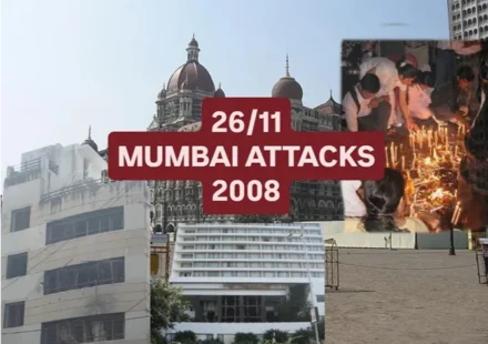 26/11 Mumbai attacks 2008 featuring the Taj Mahal Palace Hotel and memorial tribute