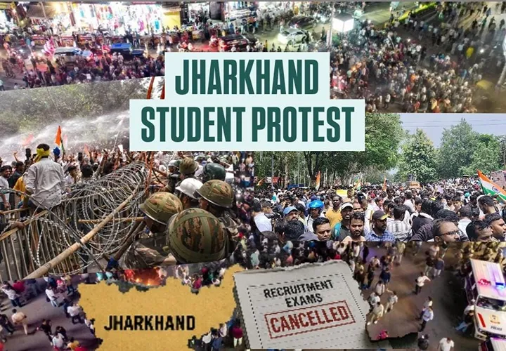 Jharkhand student protest over recruitment exams and demands for fair government recruitment