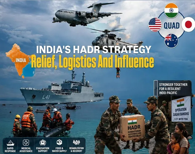 India HADR strategy showing disaster relief, military logistics and Indo-Pacific cooperation