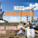 India’s critical minerals challenge showing a fighter jet, titanium, mineral resources and industrial processing facilities