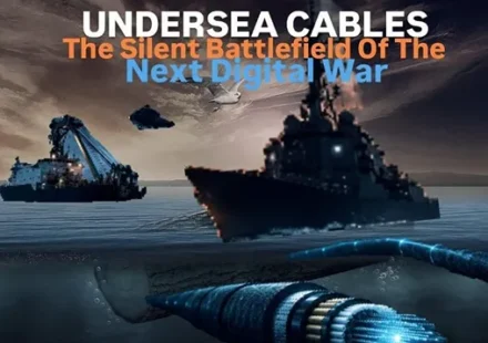 Undersea cables carrying global internet traffic beneath the ocean amid rising digital warfare risks