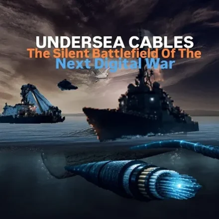 Undersea cables carrying global internet traffic beneath the ocean amid rising digital warfare risks