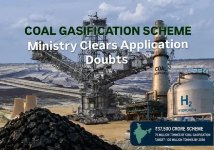 Coal Gasification Scheme 2026 showing a coal mining and gasification facility with hydrogen production