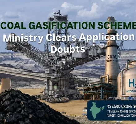 Coal Gasification Scheme 2026 showing a coal mining and gasification facility with hydrogen production