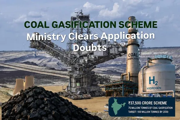 Coal Gasification Scheme 2026 showing a coal mining and gasification facility with hydrogen production